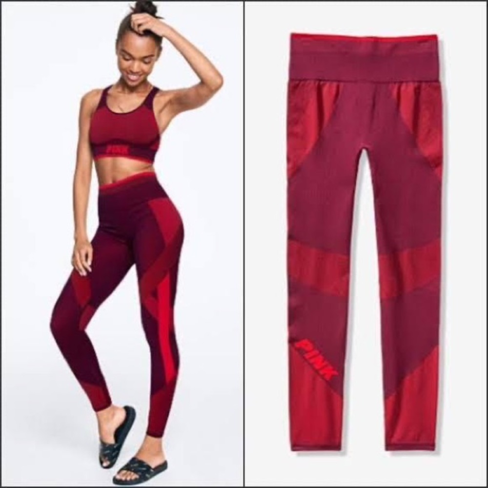 NWT Victoria’s Secret PINK Cool & Comfy Leggings | Wine/Red